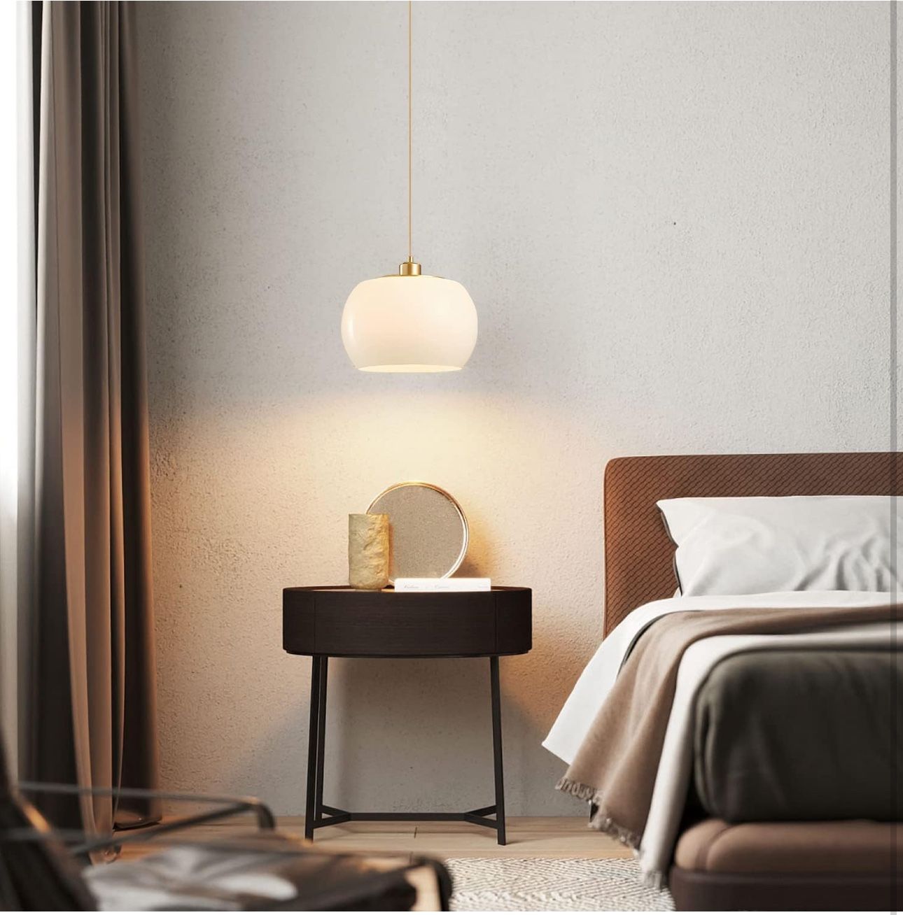 New BOKT 1-Light Gold Dome Pendant Light Mid Century Modern - photo 4