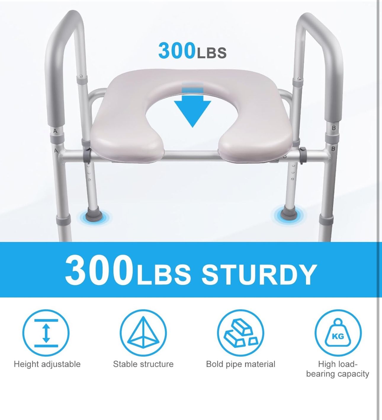 New Toilet Seat Risers for Seniors with Handles - photo 3