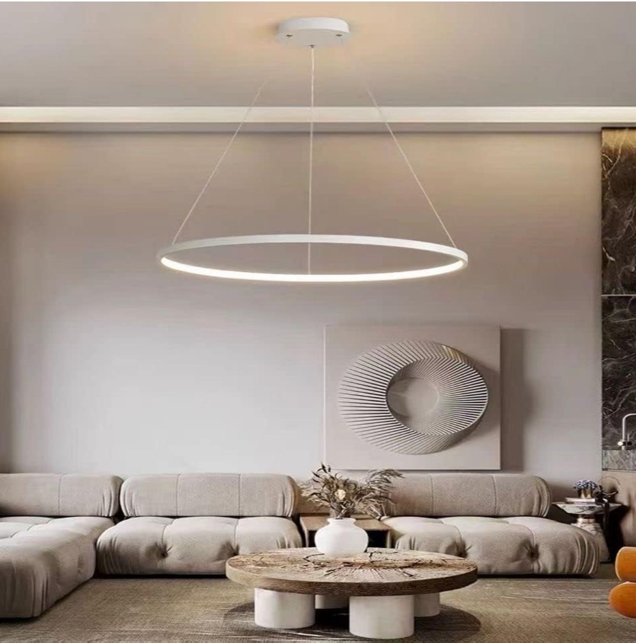 New 23.6” LED Ring Chandeliers With Remote Control