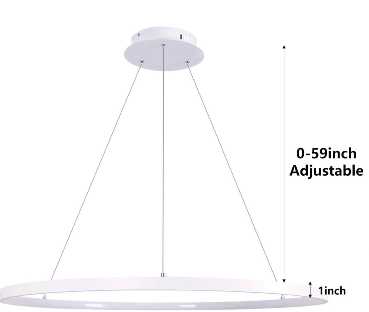 New 23.6” LED Ring Chandeliers With Remote Control - photo 4