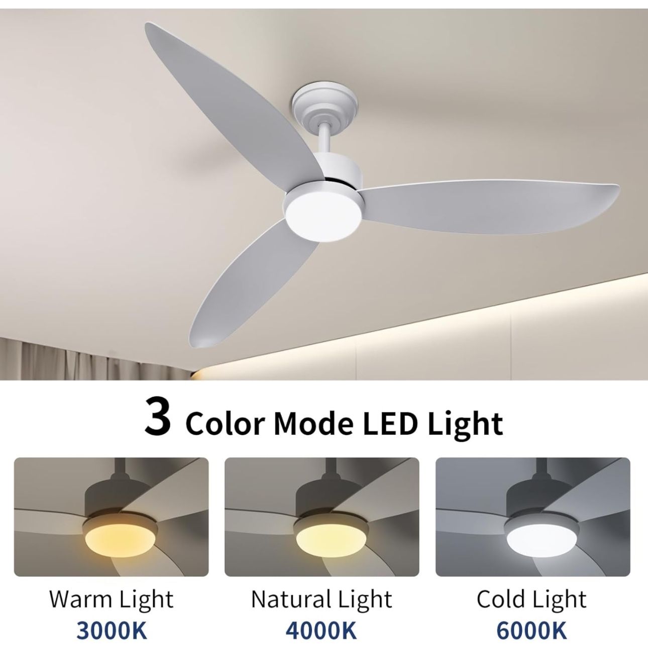 New Brown Color 52'' Ceiling Fan with Remote Control - photo 4