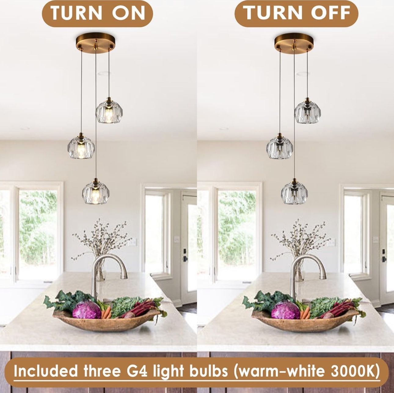 New 3-Light Cut Pendant Light Fixtures - photo 3