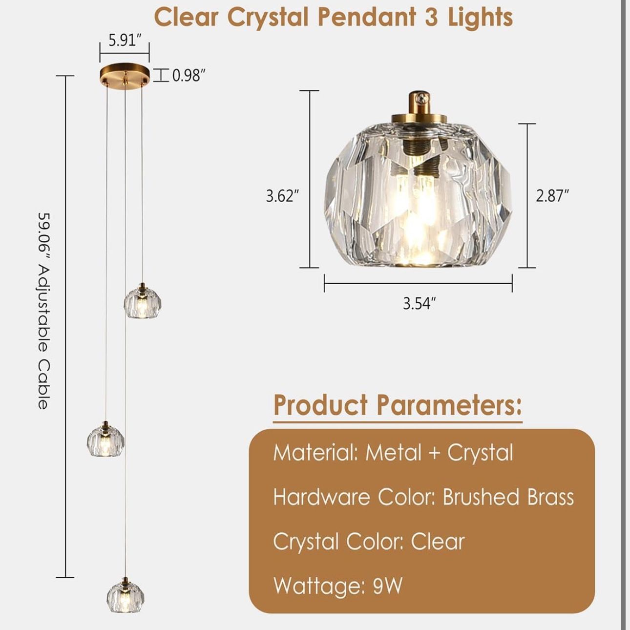 New 3-Light Cut Pendant Light Fixtures - photo 4
