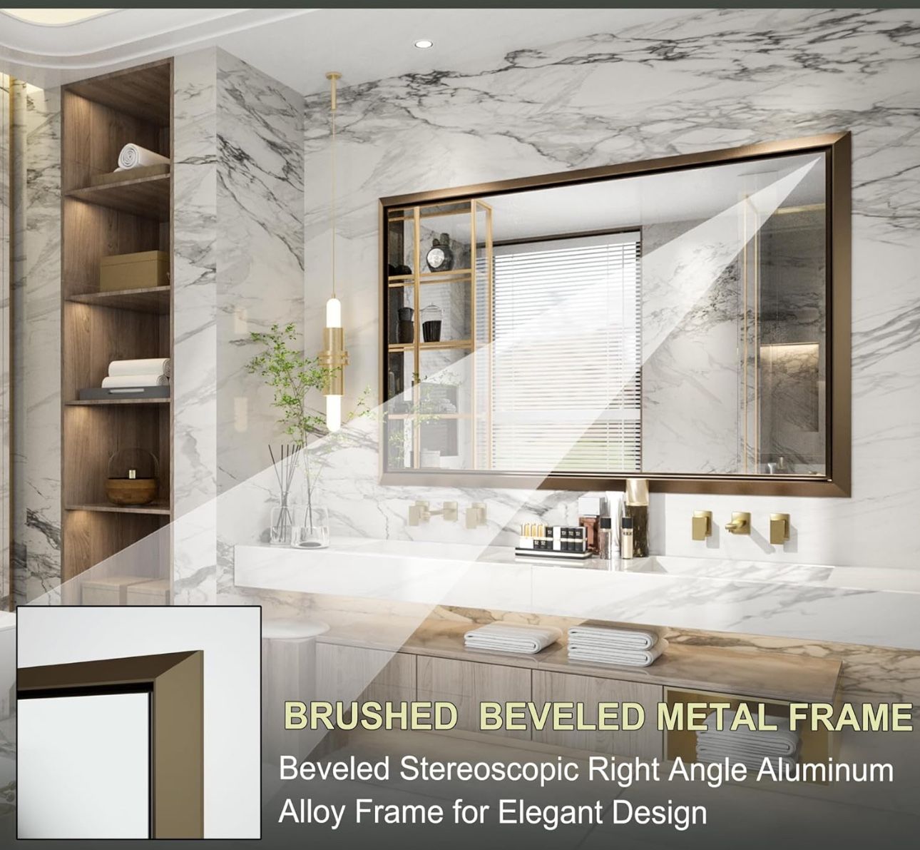 New 40 x 30 Inch Bronze Framed Mirror - photo 2