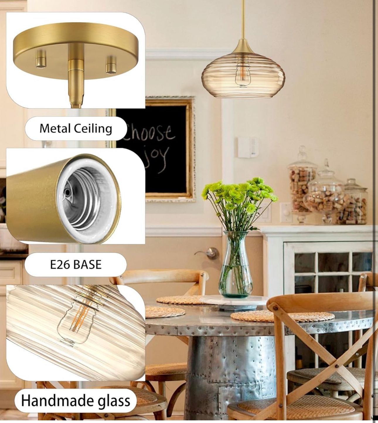 New 2 Pack 1 Light 10" Kitchen Island Hanging Pendant Light - photo 5