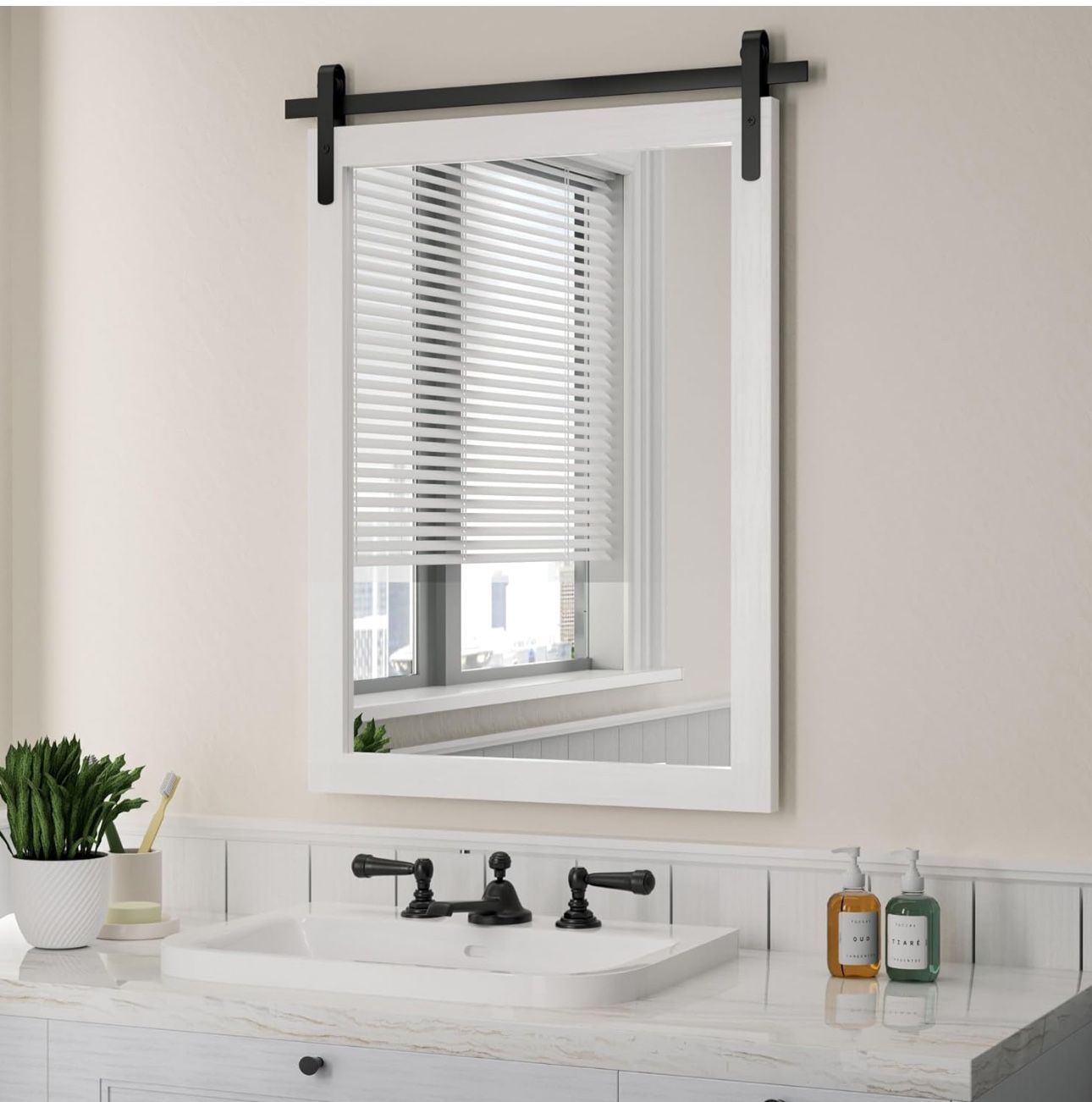 New Barn door White Mirror