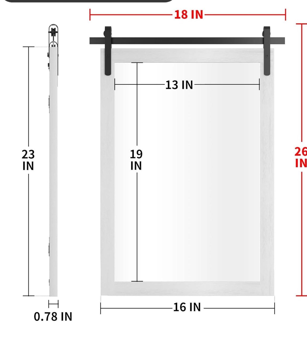 New Barn door White Mirror - photo 4