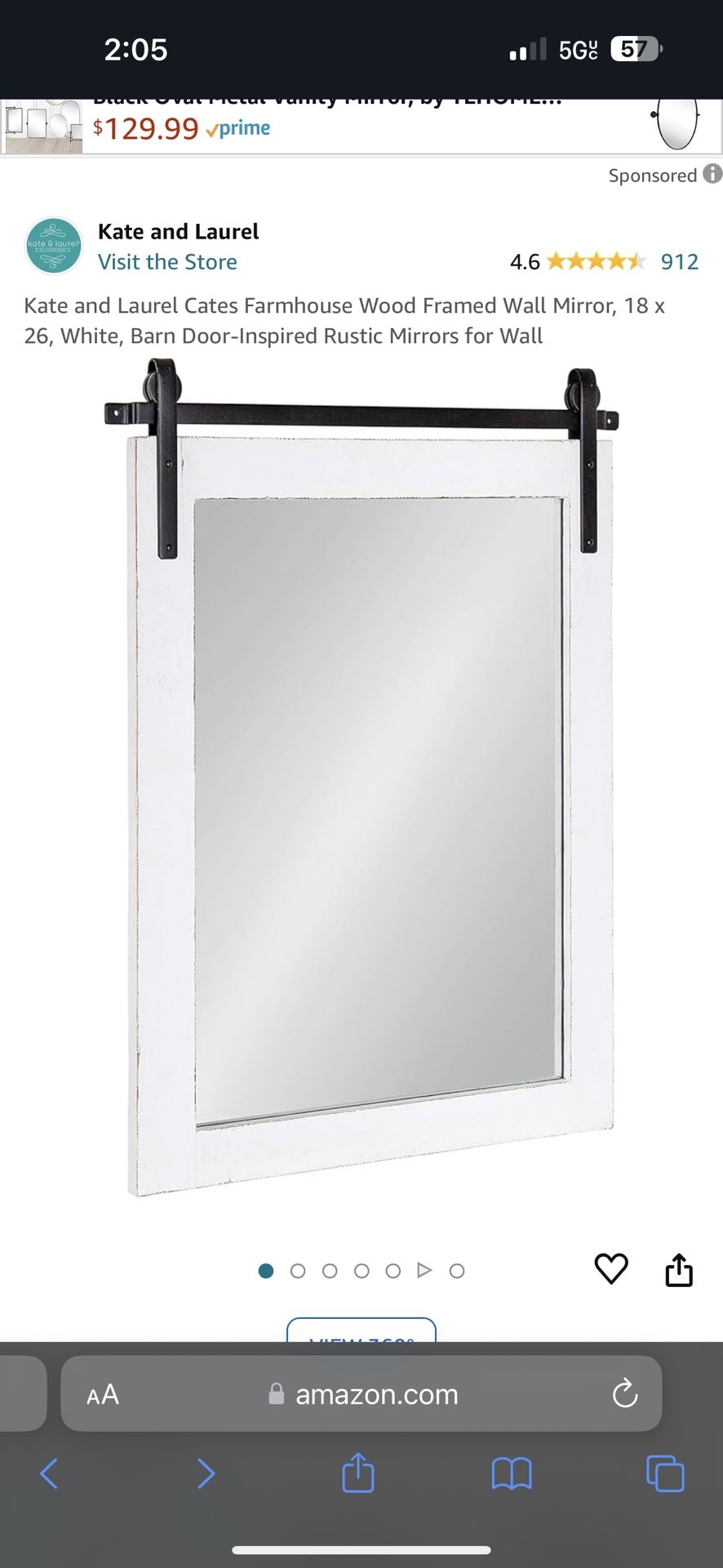 New Barn door White Mirror - photo 5