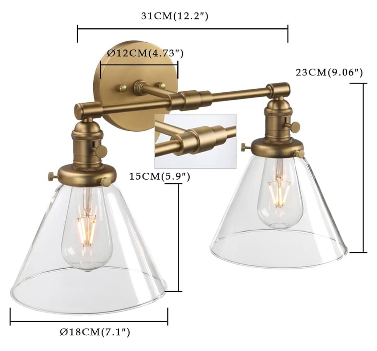 New Phansthy Double Sconce Antique Industrial Wall Sconce Light - photo 4