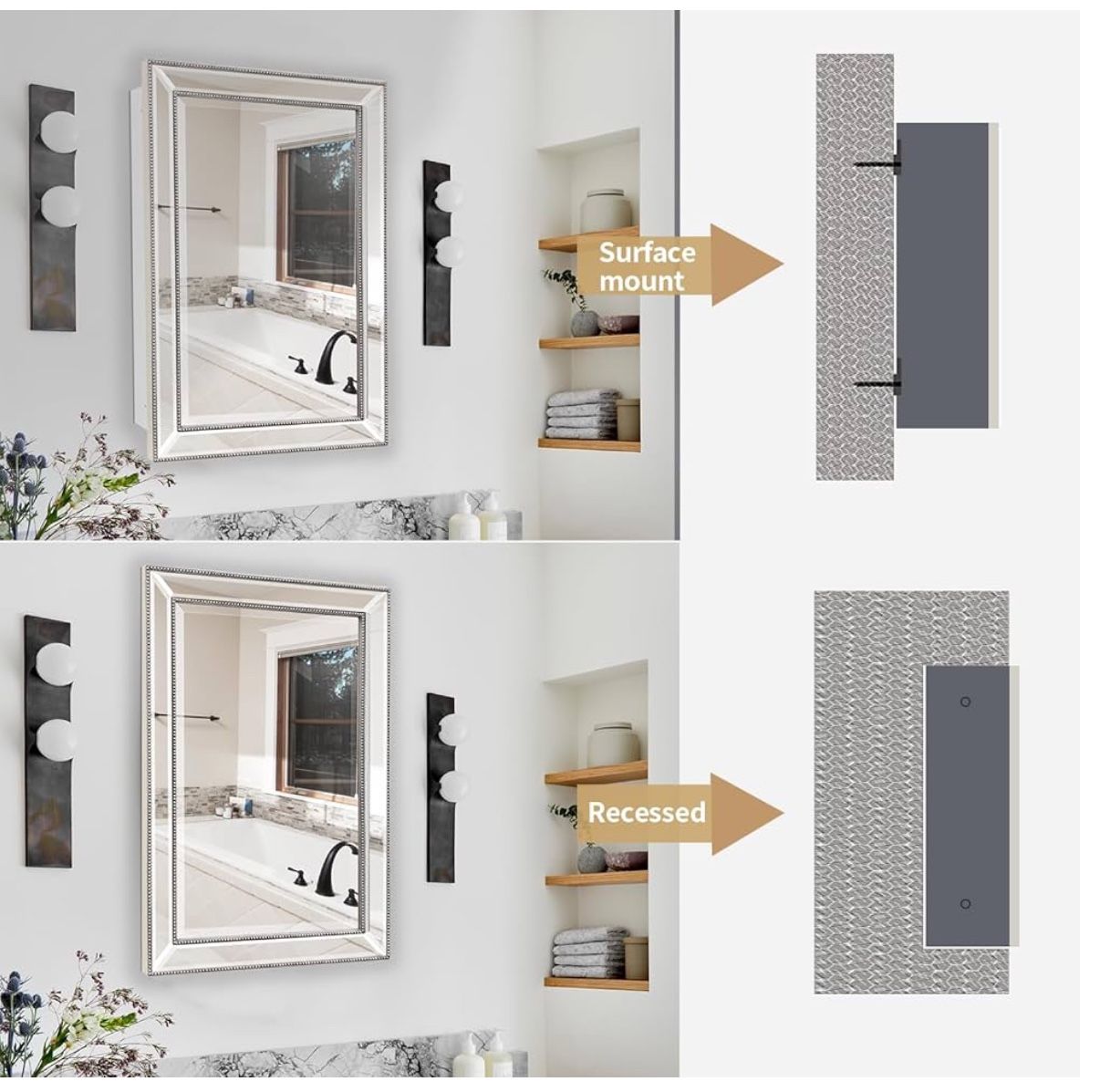 New Metro Beaded Retro Medicine Cabinet 22 x 30" - photo 5