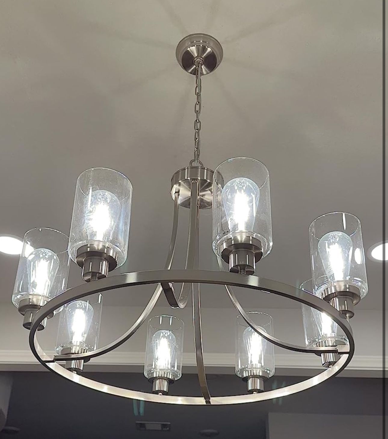 New MELUCEE Modern Chandelier Brushed Nickel Finish 8 Lights - photo 3