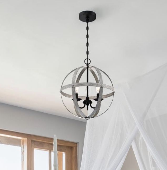 New Stella Mira Three-Light Indoor Chandelier