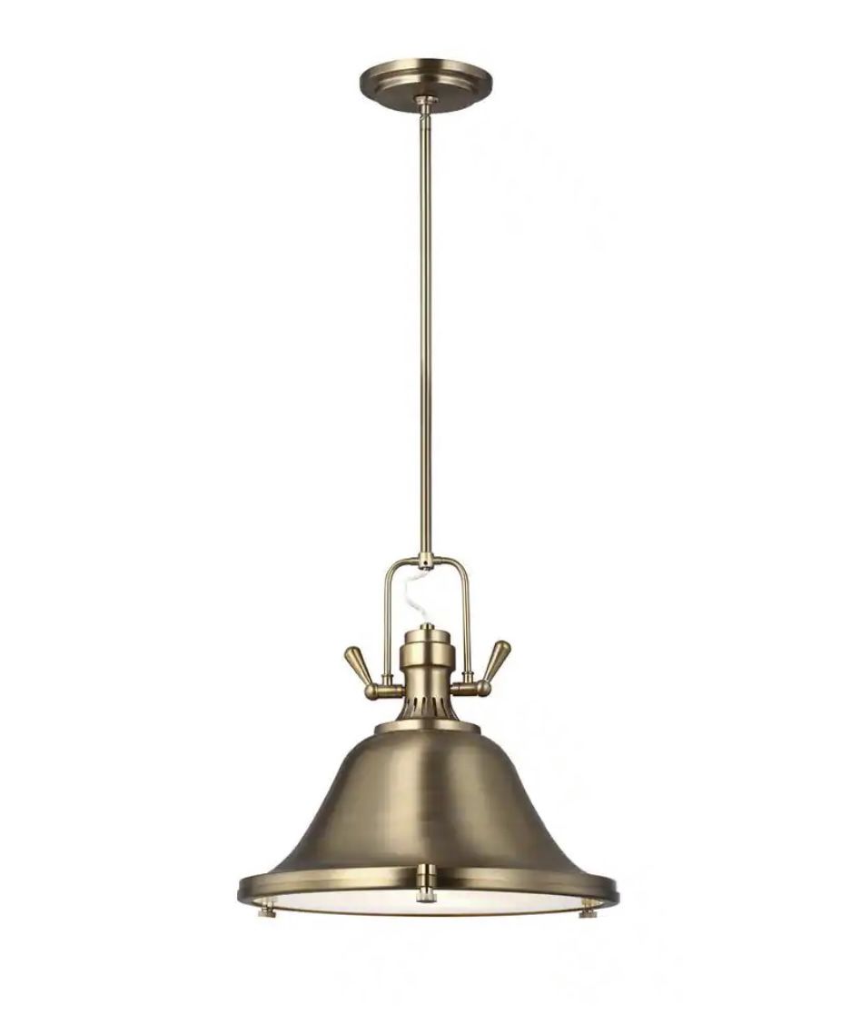 New Stone Street Pendant Hanging Modern Fixture, Satin Brass - photo 2