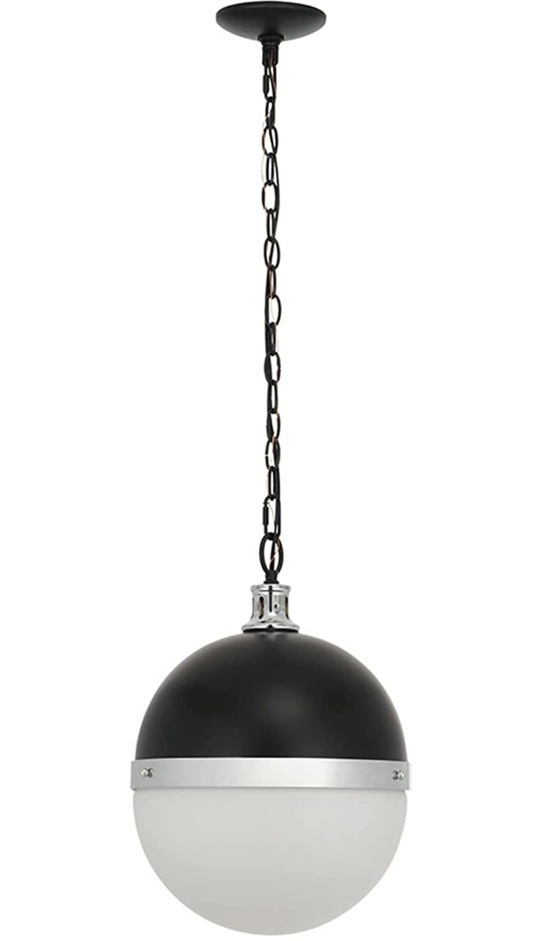 New Modern 2-Tone Round Glass Pendant Ceiling Light, 12 in