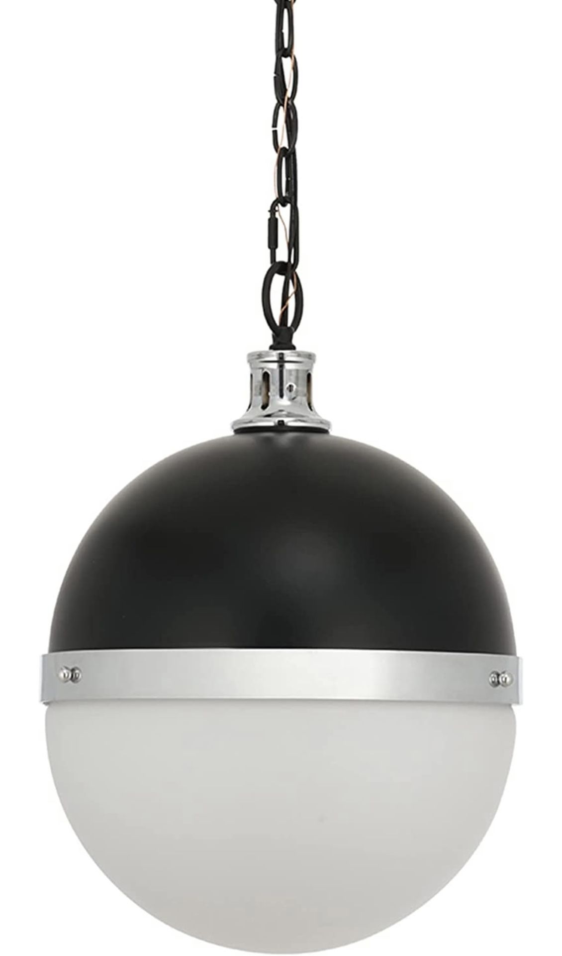 New Modern 2-Tone Round Glass Pendant Ceiling Light, 12 in - photo 2