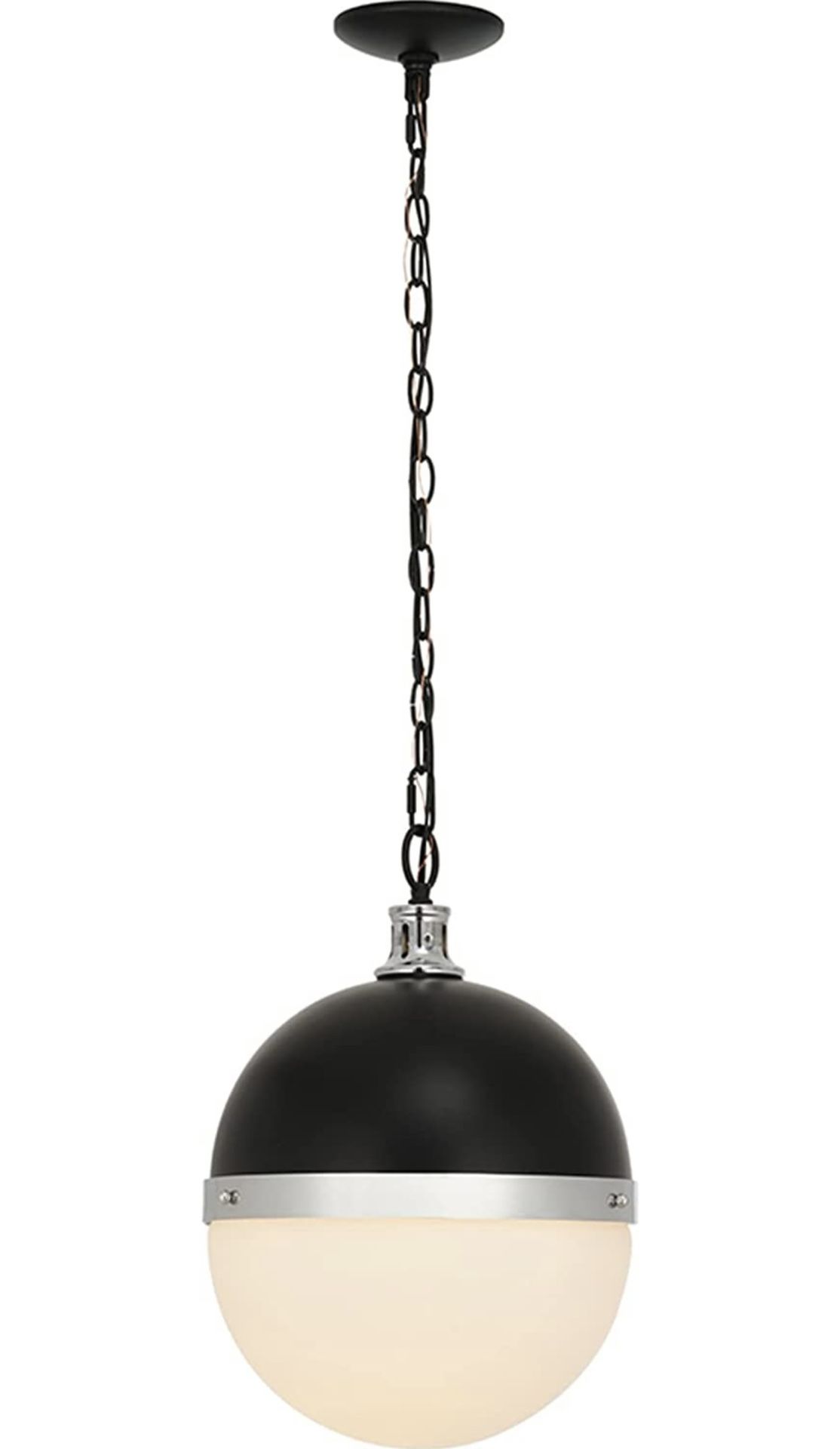 New Modern 2-Tone Round Glass Pendant Ceiling Light, 12 in - photo 3