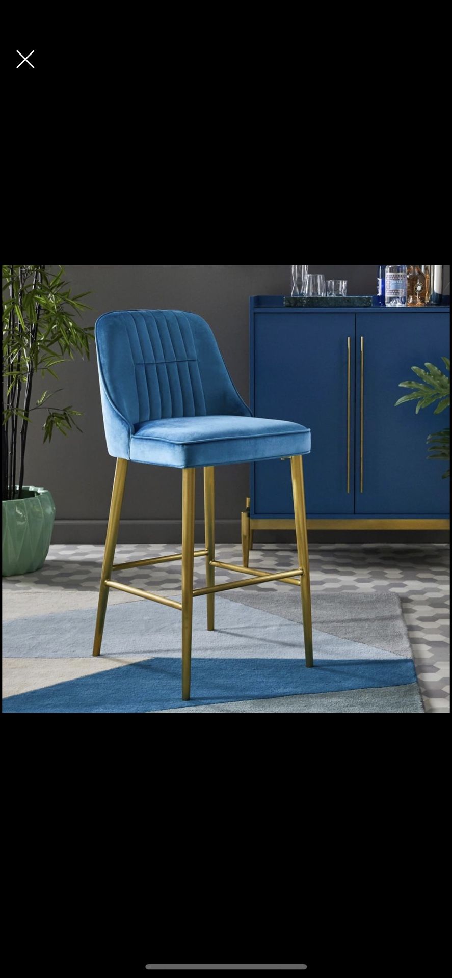 new MoDRN Neo Luxury Marcel Velvet 30 in. Bar Stool