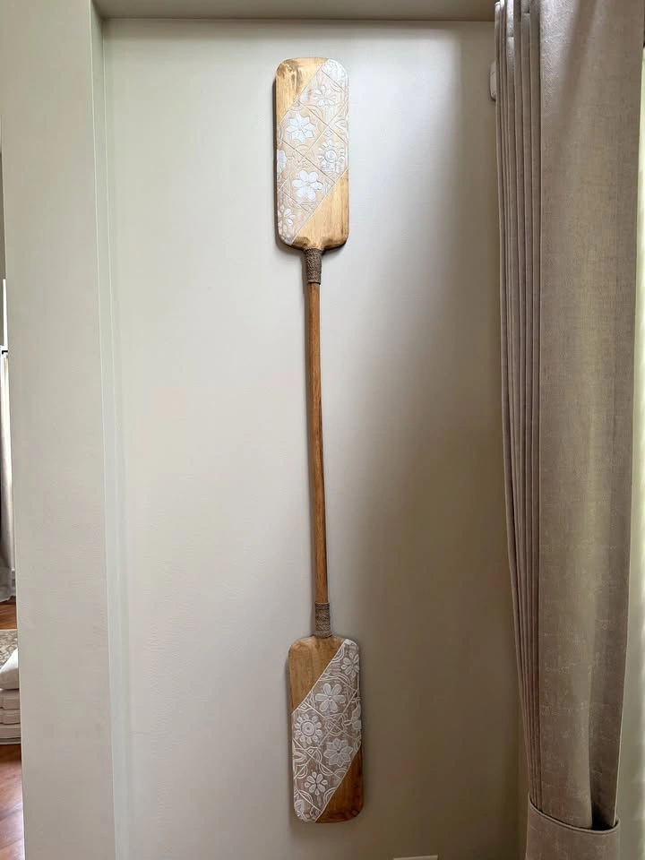 Decorative Wood Paddle Wall Decor – Boho / Coastal – 72"