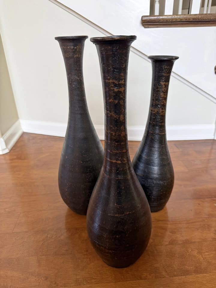 Set of 3 Tall Decorative Vases – 18-20" Tall