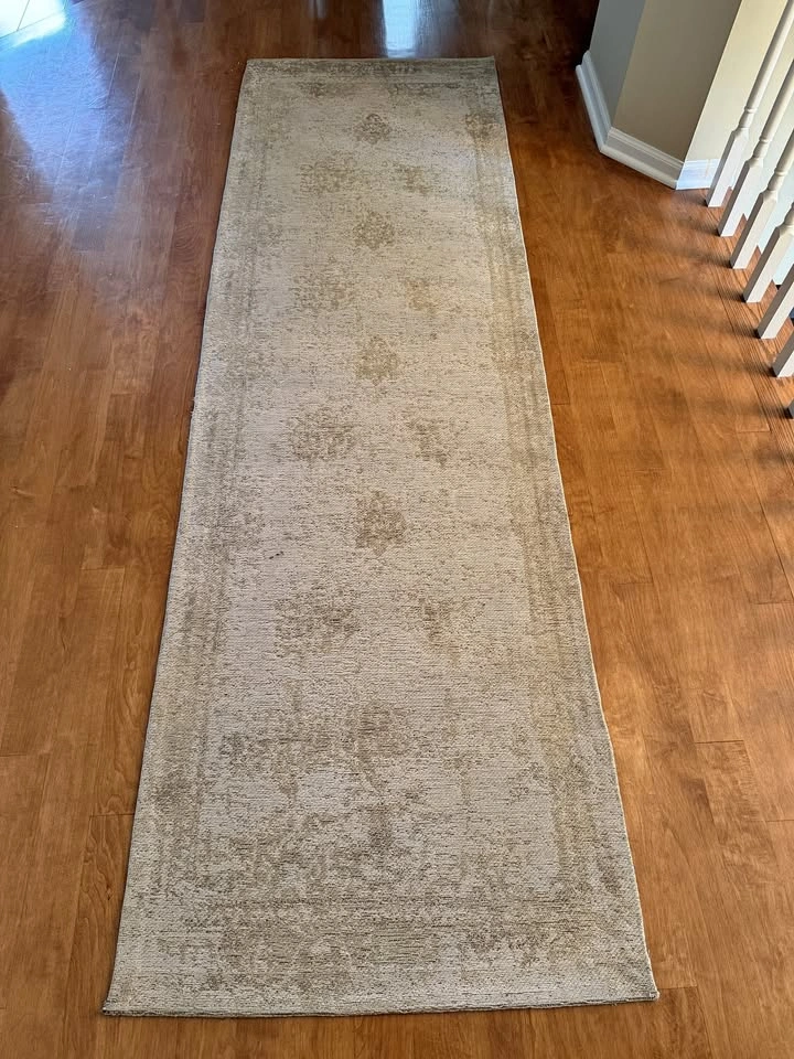Runner Rug – 2'6" x 8' – "Sand" Neutral Faded Vintage Style