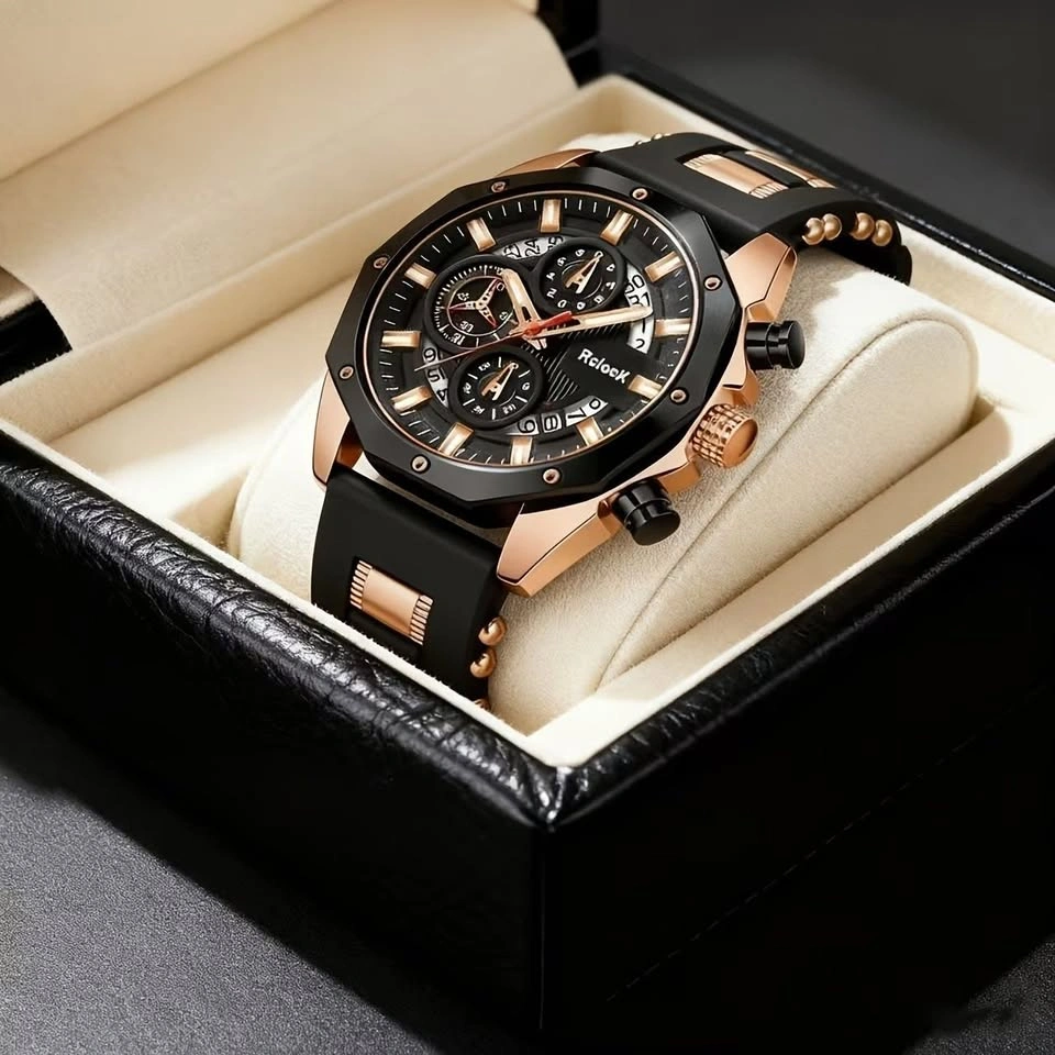 Men’s Luxury Sport Chronograph Watch – Black & Gold - photo 3