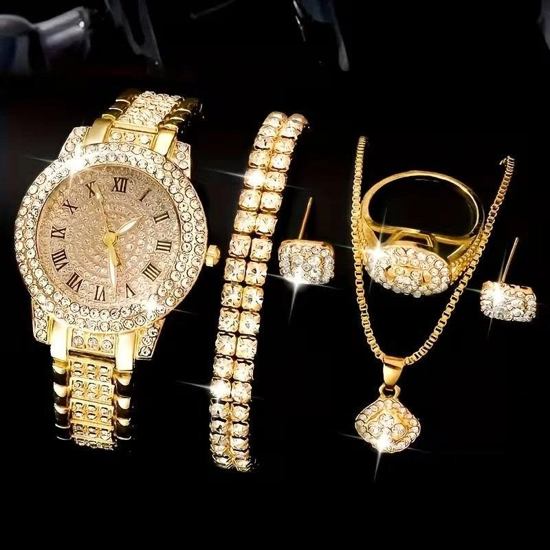 7-Piece Women's Gold-Tone Watch & Jewelry Set - photo 5
