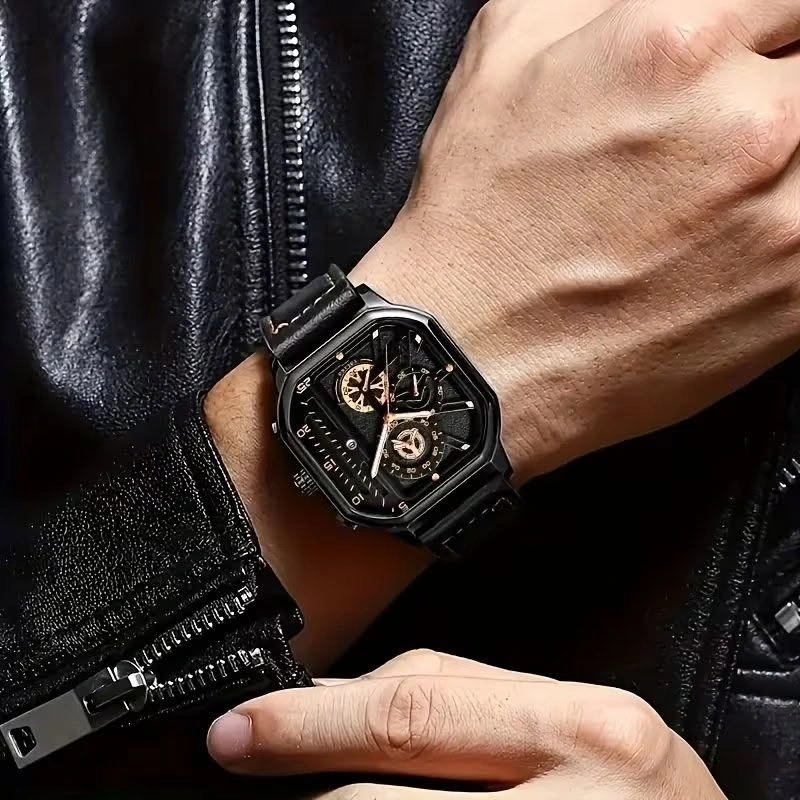 Humaura Luxury Black Chronograph Watch – Premium Men’s Wristwatc - photo 2
