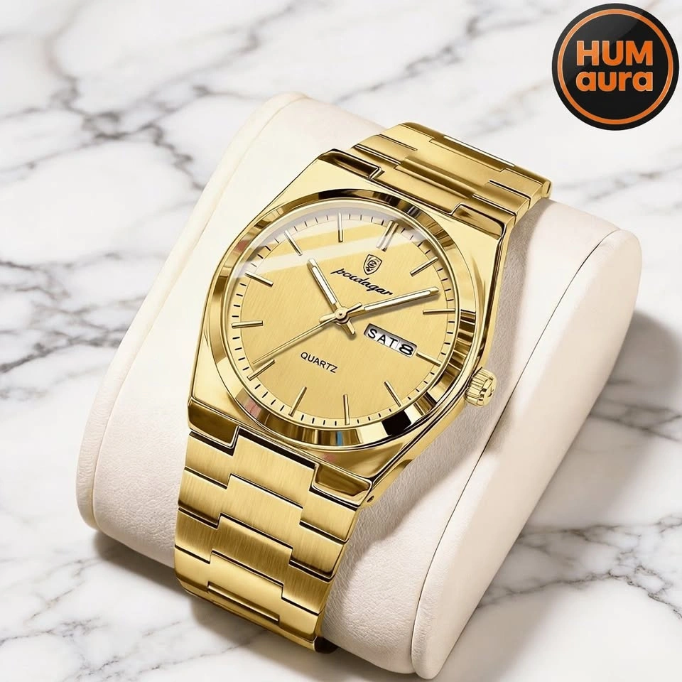 Men's Gold Luxury Style Watch | Brand New | Day & Date | HUMAURA