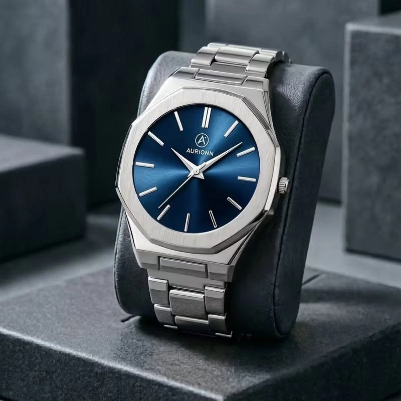 Men’s Luxury Blue Dial Stainless Steel Watch - photo 2