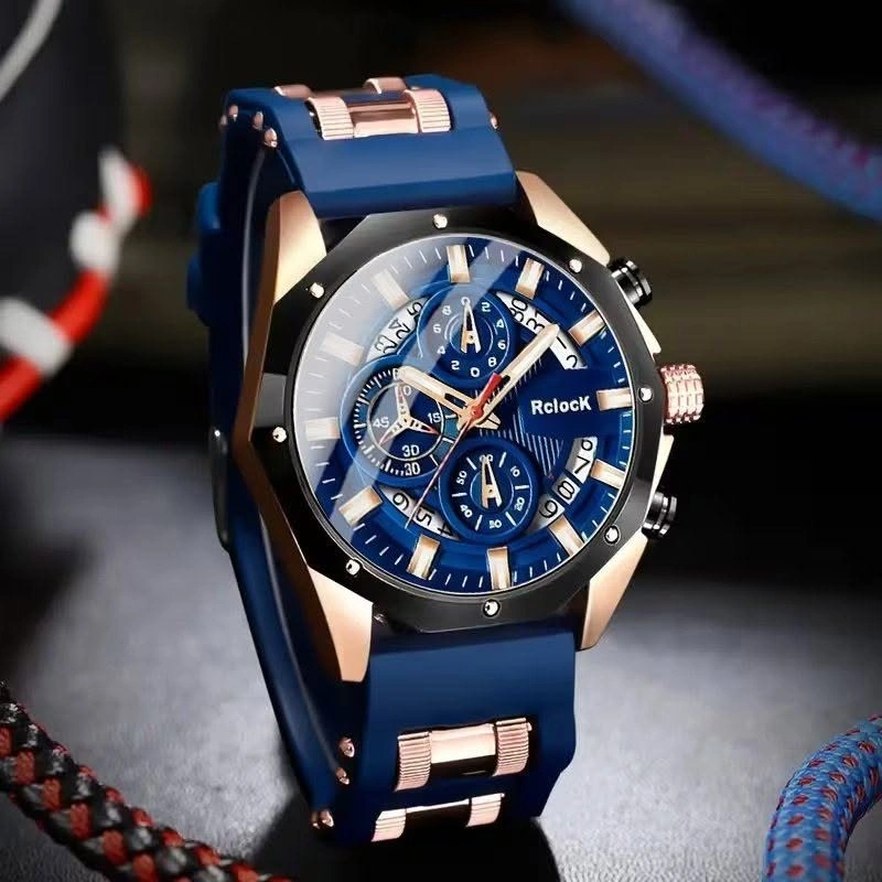 Men’s Luxury Sport Chronograph Watch – Blue & Gold - photo 3