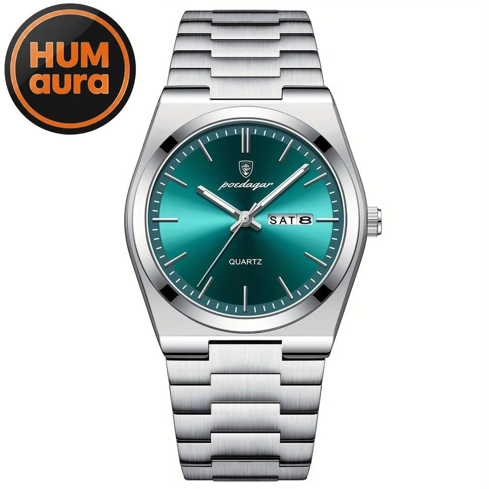 Men's Green Dial Silver Chain Watch | HUMAURA | Brand New - photo 2