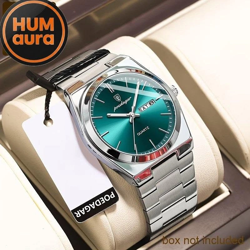 Men's Green Dial Silver Chain Watch | HUMAURA | Brand New - photo 3