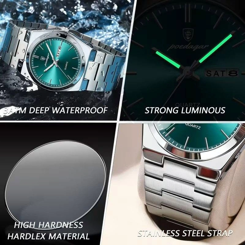 Men's Green Dial Silver Chain Watch | HUMAURA | Brand New - photo 4