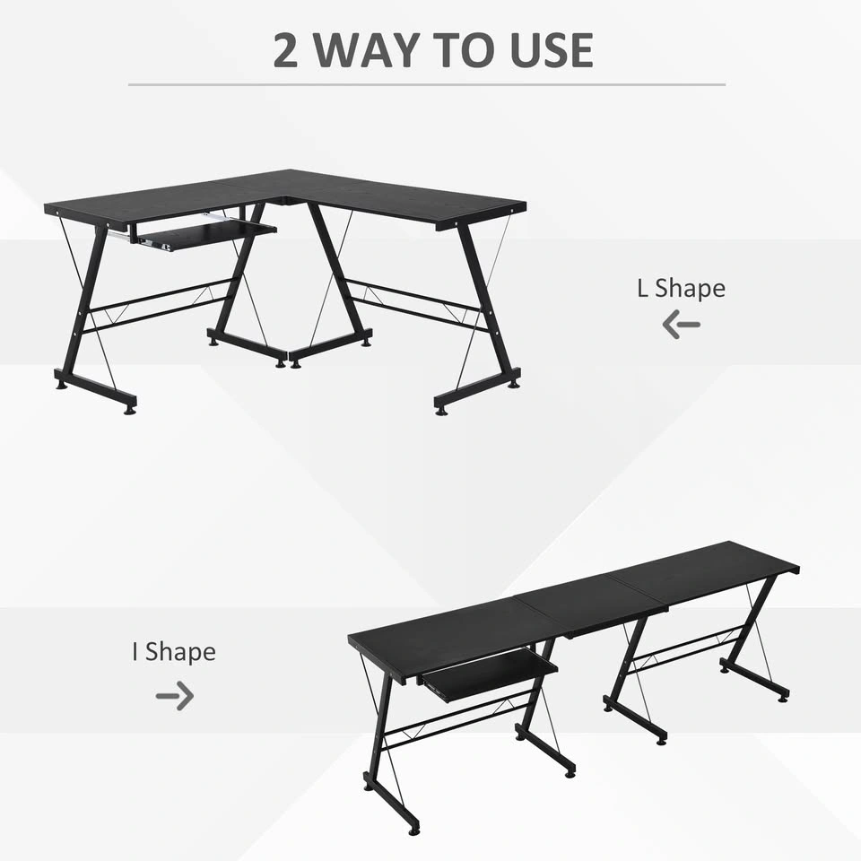 Computer Desk – Large Workstation with Keyboard Tray - photo 2