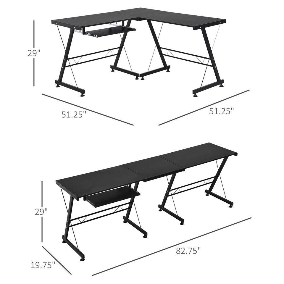 Computer Desk – Large Workstation with Keyboard Tray - photo 3