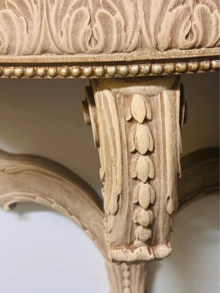 Ornate Carved Demilune Wall Console Table - photo 4