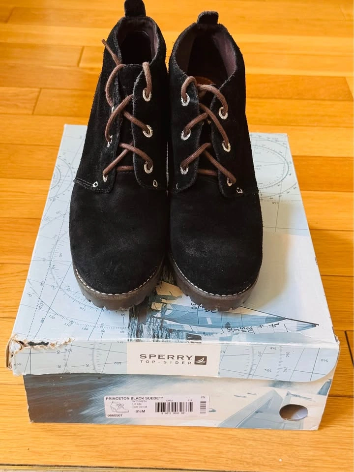 Sperry Top-Sider Princeton Black Suede Boots Size 8.5 - photo 2