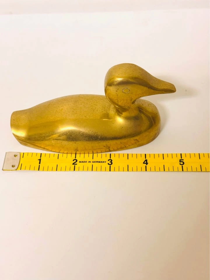 Vintage Solid Heavy Brass Mother & 2 Babies Duck Figurines - Set - photo 3