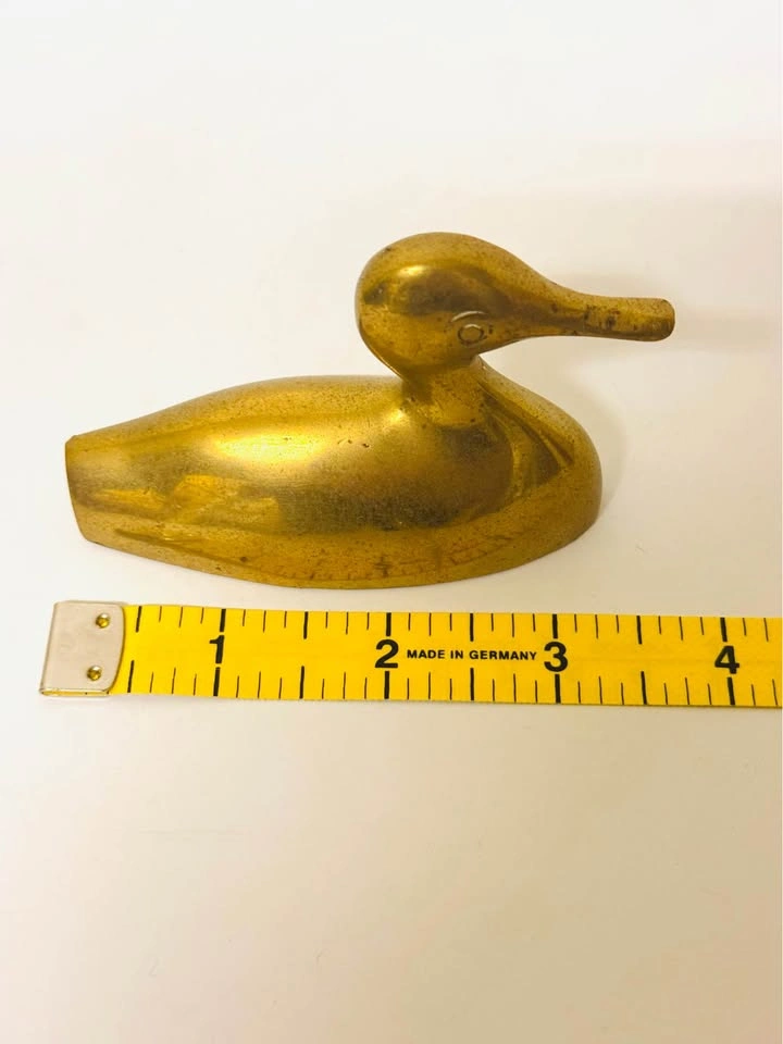 Vintage Solid Heavy Brass Mother & 2 Babies Duck Figurines - Set - photo 4