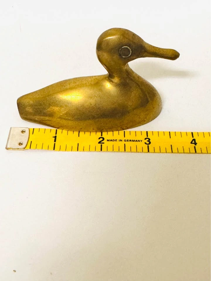 Vintage Solid Heavy Brass Mother & 2 Babies Duck Figurines - Set - photo 5