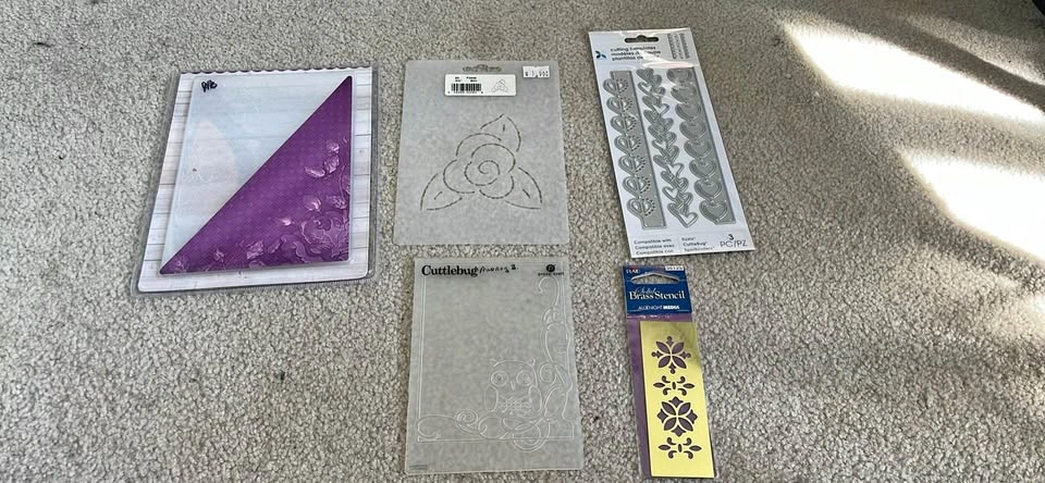 Cuttlebug Embossing Folders, Heart Cutting Dies, and Plaid Brass