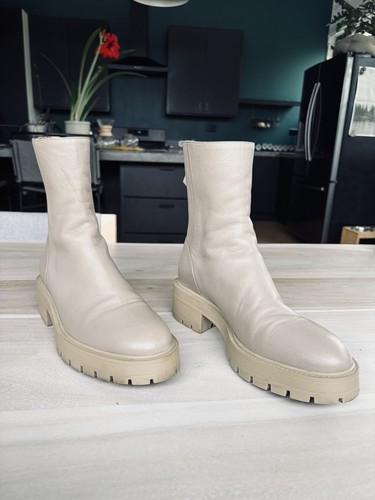 Aquazzura Saint Honore Leather Boots (Taupe) US 8.5 UK 39.5 - photo 2