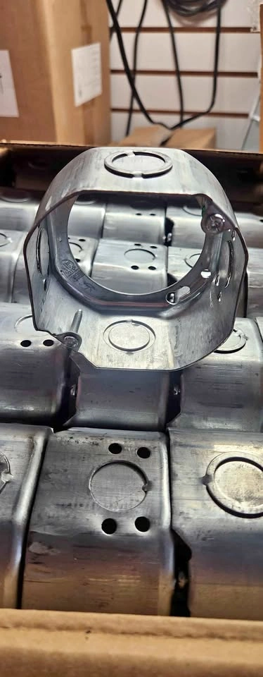 Electrical extension ring, 4 x 4 x 2 1/8 round metal deep