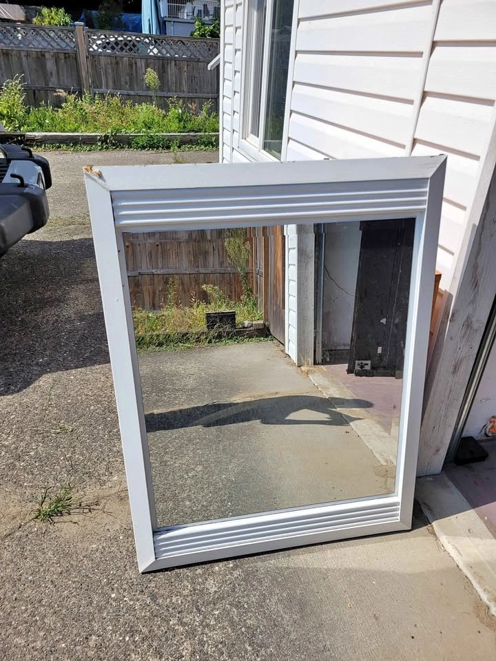 White Wood Framed Wall Mirror