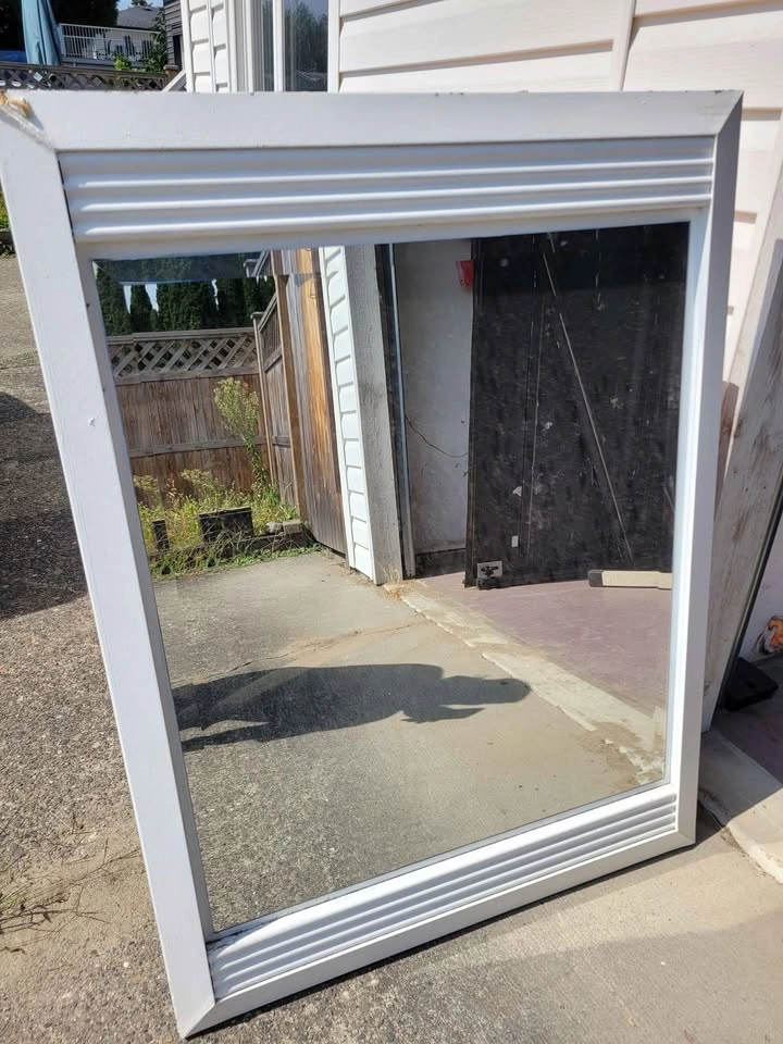 White Wood Framed Wall Mirror - photo 2