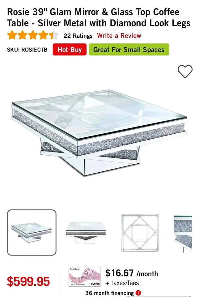 Glam glass table