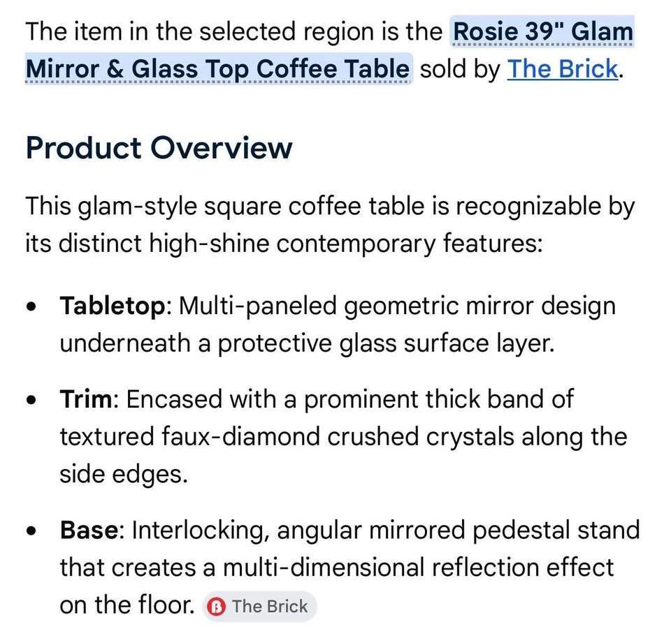 Glam glass table - photo 2