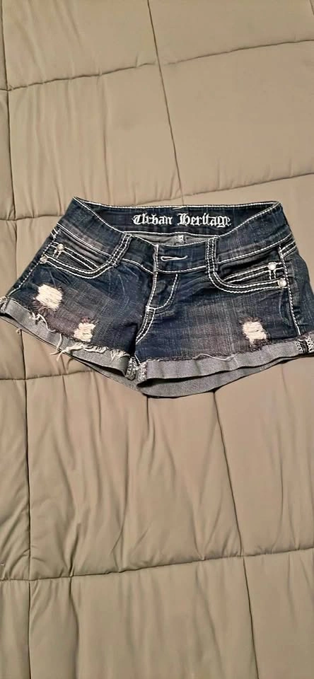 Urban Heritage Distressed Denim Shorts