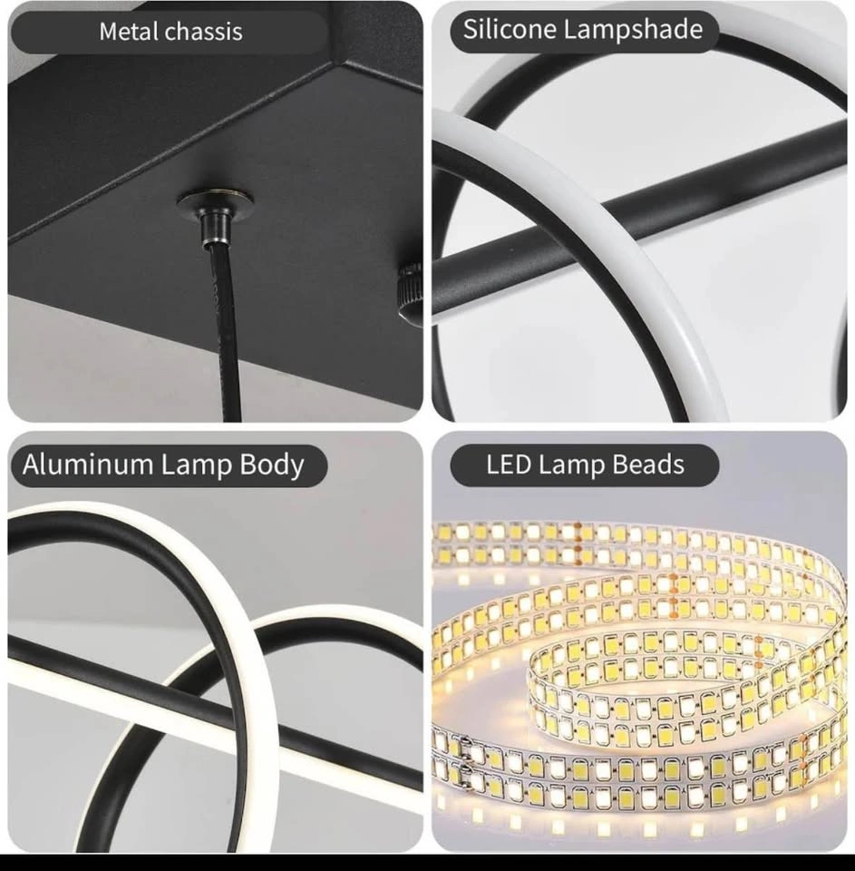 Brand New Modern LED Chandelier – Black & White Wave Design - photo 3