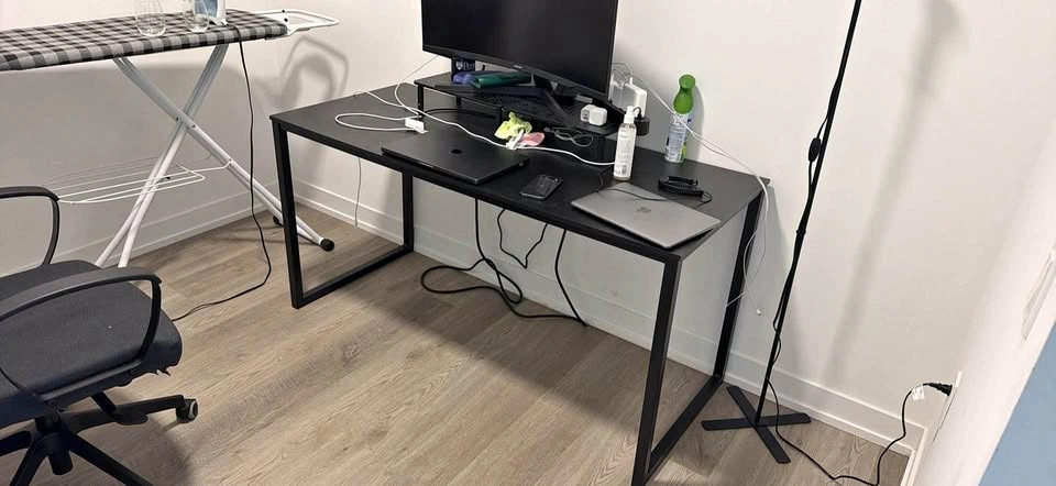 55-inch home office desk, black